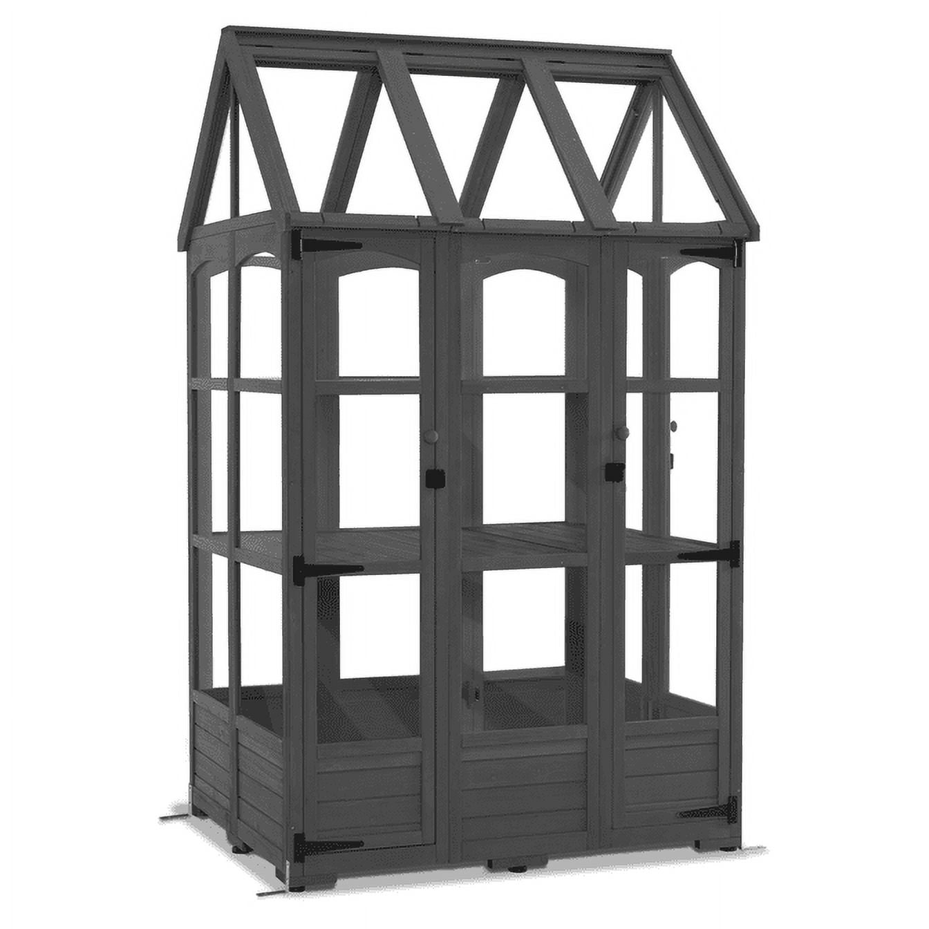 MCombo Wooden Greenhouse, Outdoor Greenhouse with Adjustable Roof Vent and 8 Lockable Door for Backyard/Outdoor Use, 48" x 38.8" x 83.9" , 0851