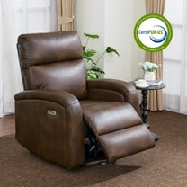 MCombo Zero Wall Hugger Power Recliner Chair for Small Space, Living Room, RV, Dark Brown