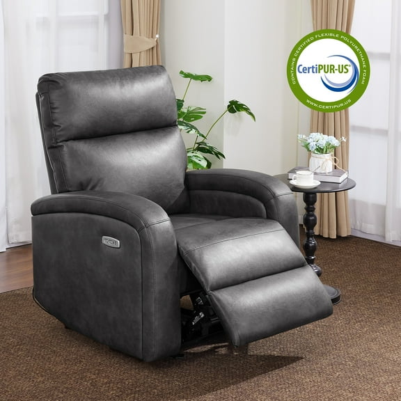 MCombo Zero Wall Hugger Power Recliner Chair for Small Space, Living Room, RV, Dark Grey