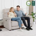 thumbnail image 1 of MCombo Zero Wall Hugger Power Recliner Loveseat for Living Room, RVs, Small Spaces, Fabric, Beige, 1 of 7