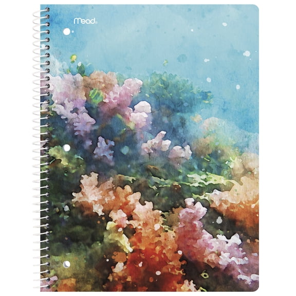 Mead 1 Subject College Ruled Notebook, Spiral, Under Sea Cover, 80 Sheets, 7.5 x 10.5 Inches