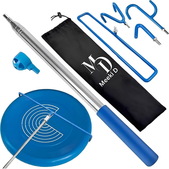 MD 5 in 1 Extendable Disc Golf Retriever (16FT) Telescopic Disc Golf Retriever-Disc Retriever with Stainless Steel Frame Multiple Hooks & Carry Bag-Disc Golf Retriever Pole for Tree Bushes & water