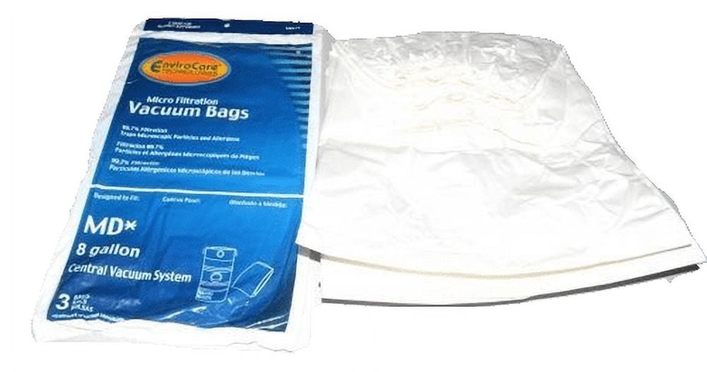 MD Central Vacuum 8 Gallon Micro Filtration Bags 3 Pk Part MD814