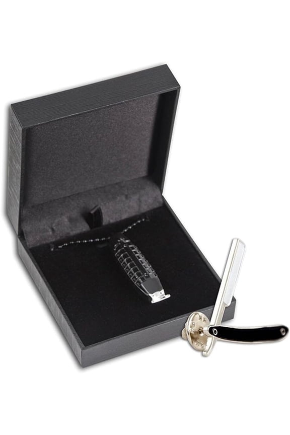 MD® Clipper Necklace & Lapel Pin Gift Set - Black