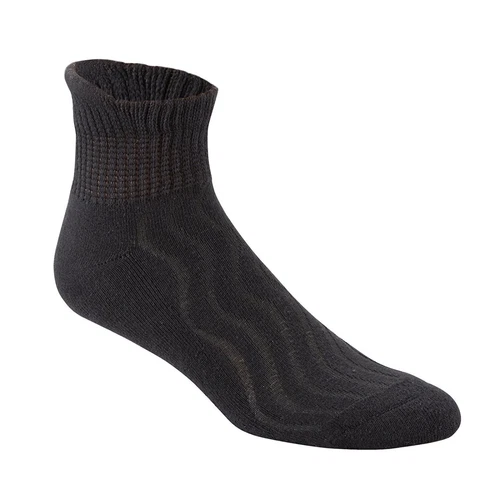GROSSYGLOW MD Diabetic Ankle Socks Seamless Toe Antimicrobial Comfort Black Large 1 Pair