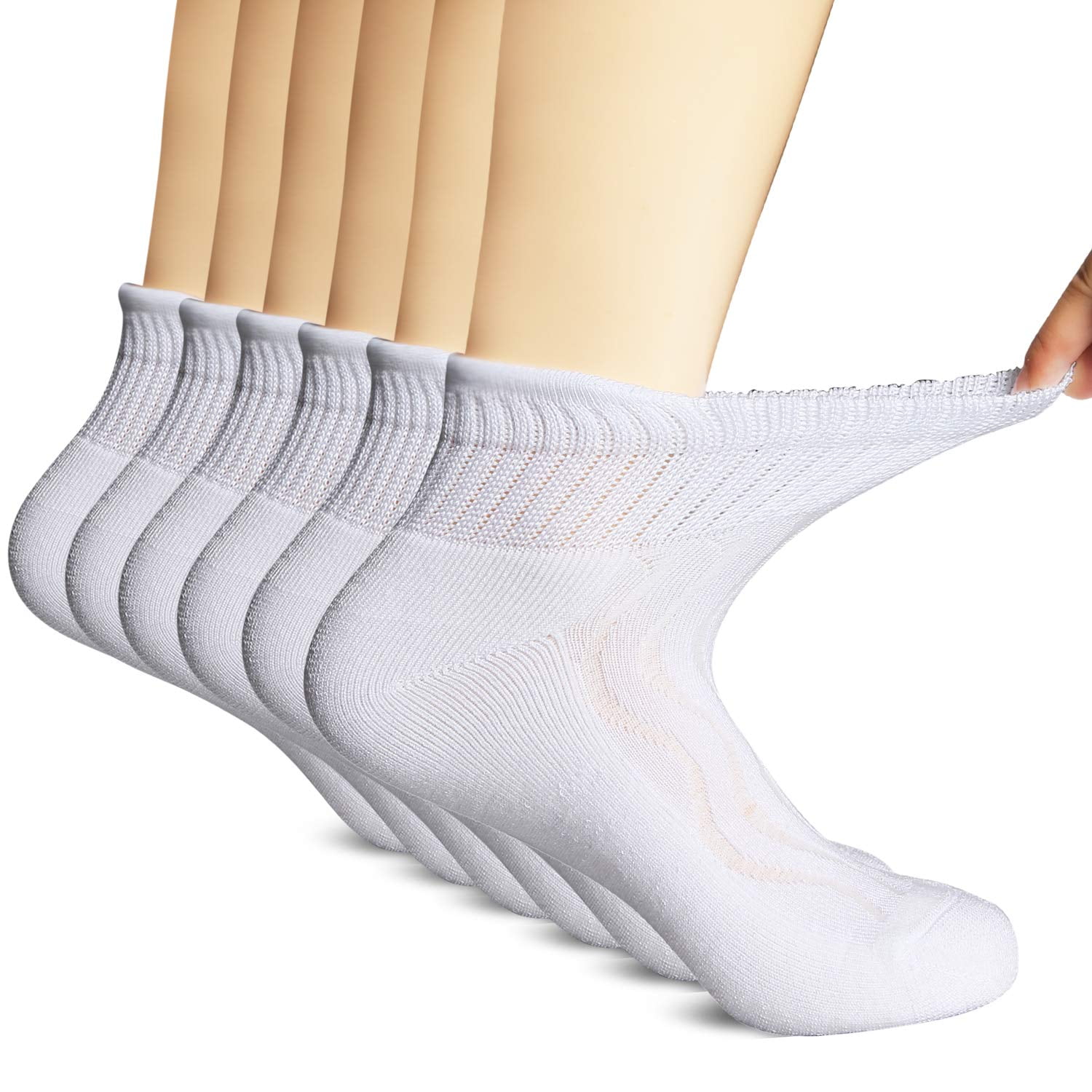 +MD Diabetic Socks for Men Women6 Pairs, NonBinding Extra Wide Ankle