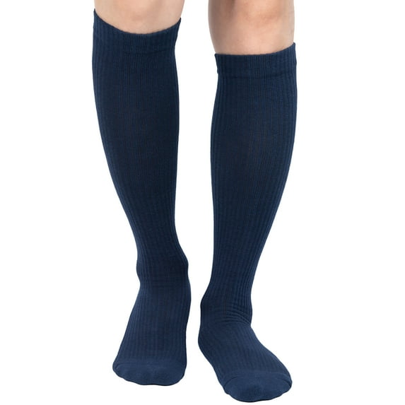 MD FootThera 6Pairs Cotton Compression Socks for Men & Women Circulation 8-15mmHg Knee High Socks