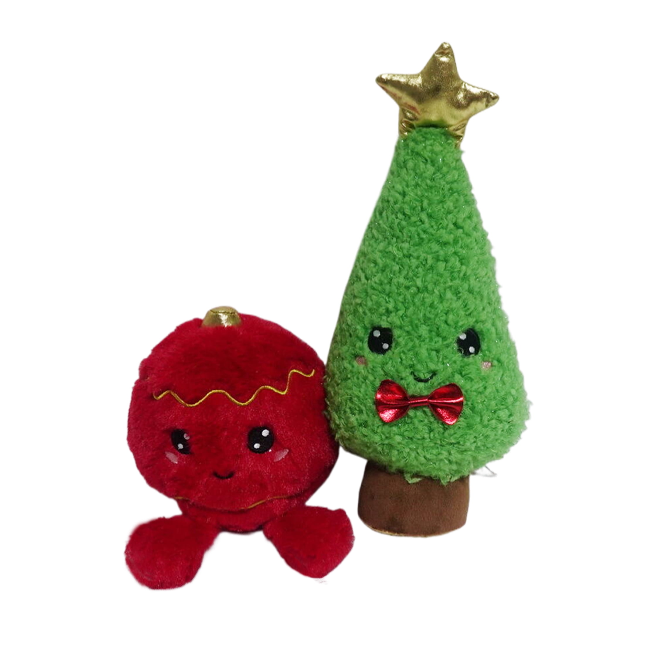 Christmas Tree and Light Plush Duo, Red and Green, 11.5", by Holiday Time