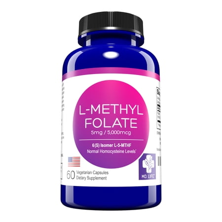 MD. Life L-Methyl Folate|5-MTHF| 5 mg| 60 Capsules