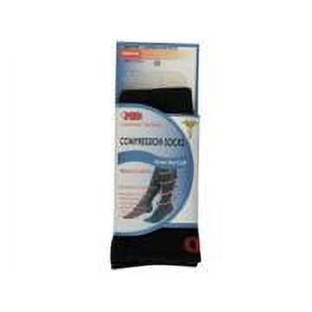 +MD Medium Ribbed Cushion Cotton Black Compression Socks, 1 Pair (Pack of 3)