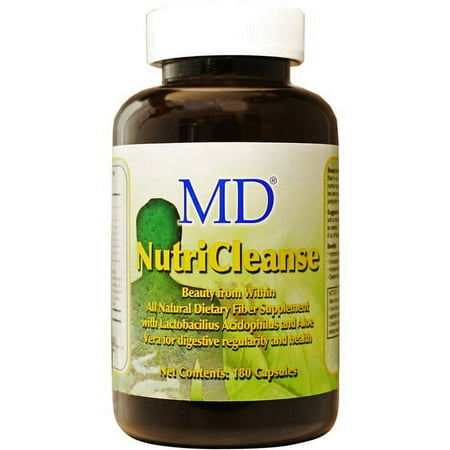 MD Nutri Cleanse| Gut Health Detox Probiotics Natural Fiber Support Weight Loss 180 Capsules