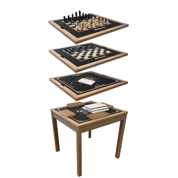 MD Sports 4-in-1 Game Table Featuring Mahjong, Chess, Checkers & Dominoes