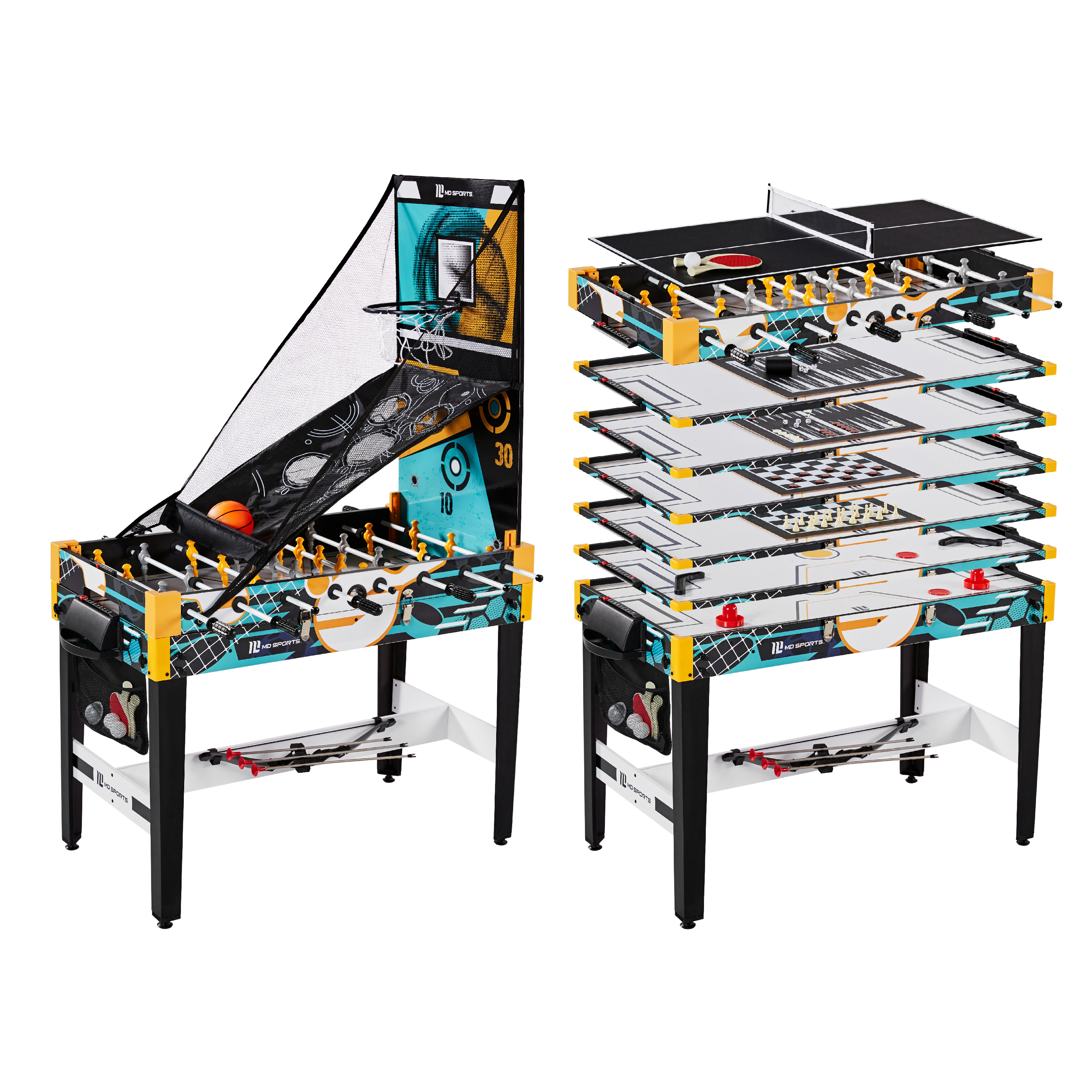 MD Sports 48-inch 12 in 1 Combo Game Table with Air Hockey, Foosball, Table Tennis, Basketball and more - image 1 of 13