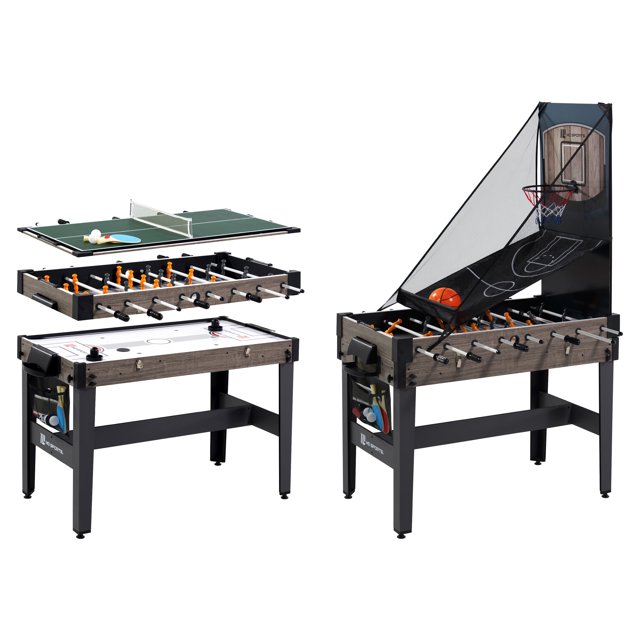MD Sports 48 inch 4 in 1 Combo Game Table, Air Hockey, Foosball