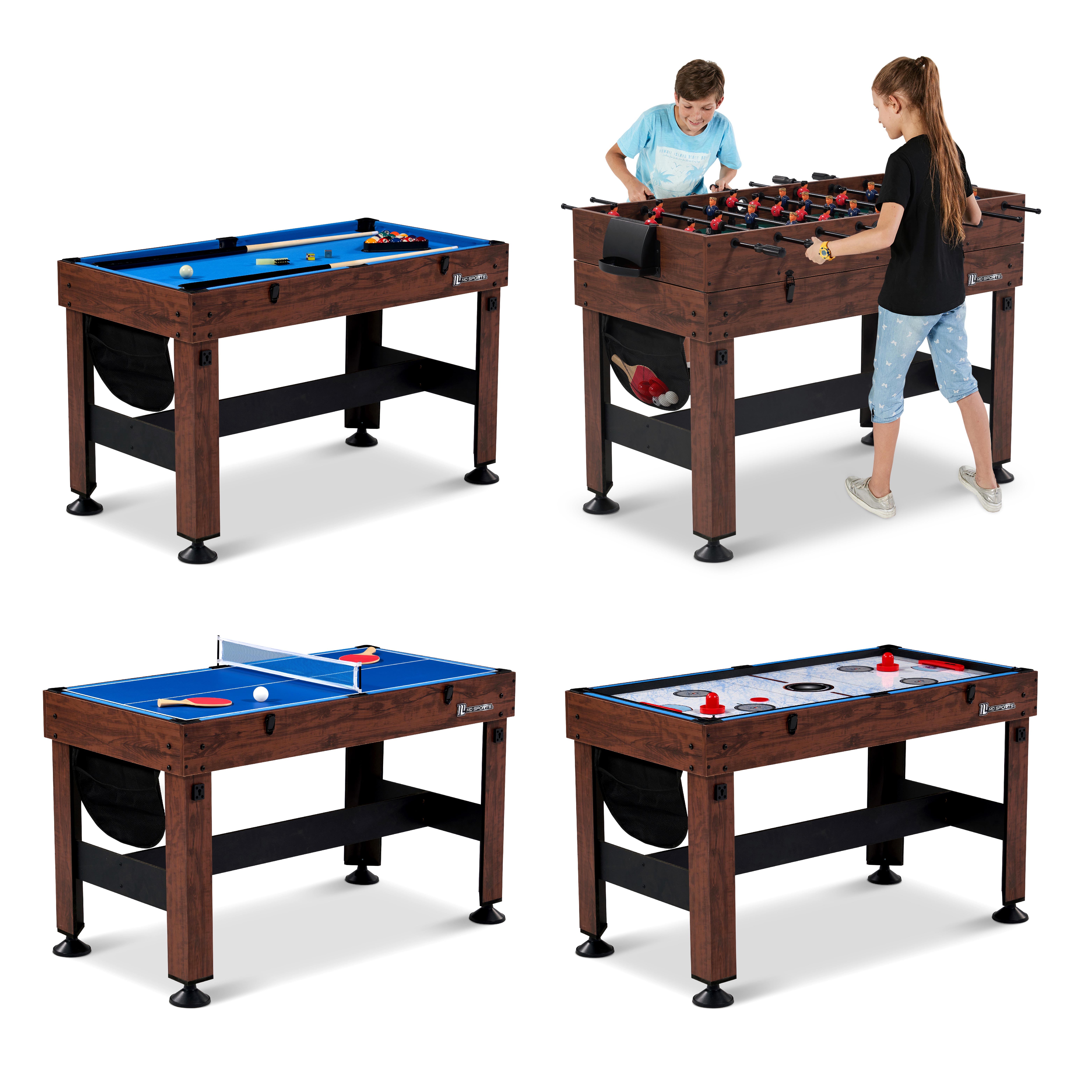 MD Sports 54" 4 in 1 Combo Game Table, Foosball, Hockey, Table Tennis, Billiards - image 1 of 13