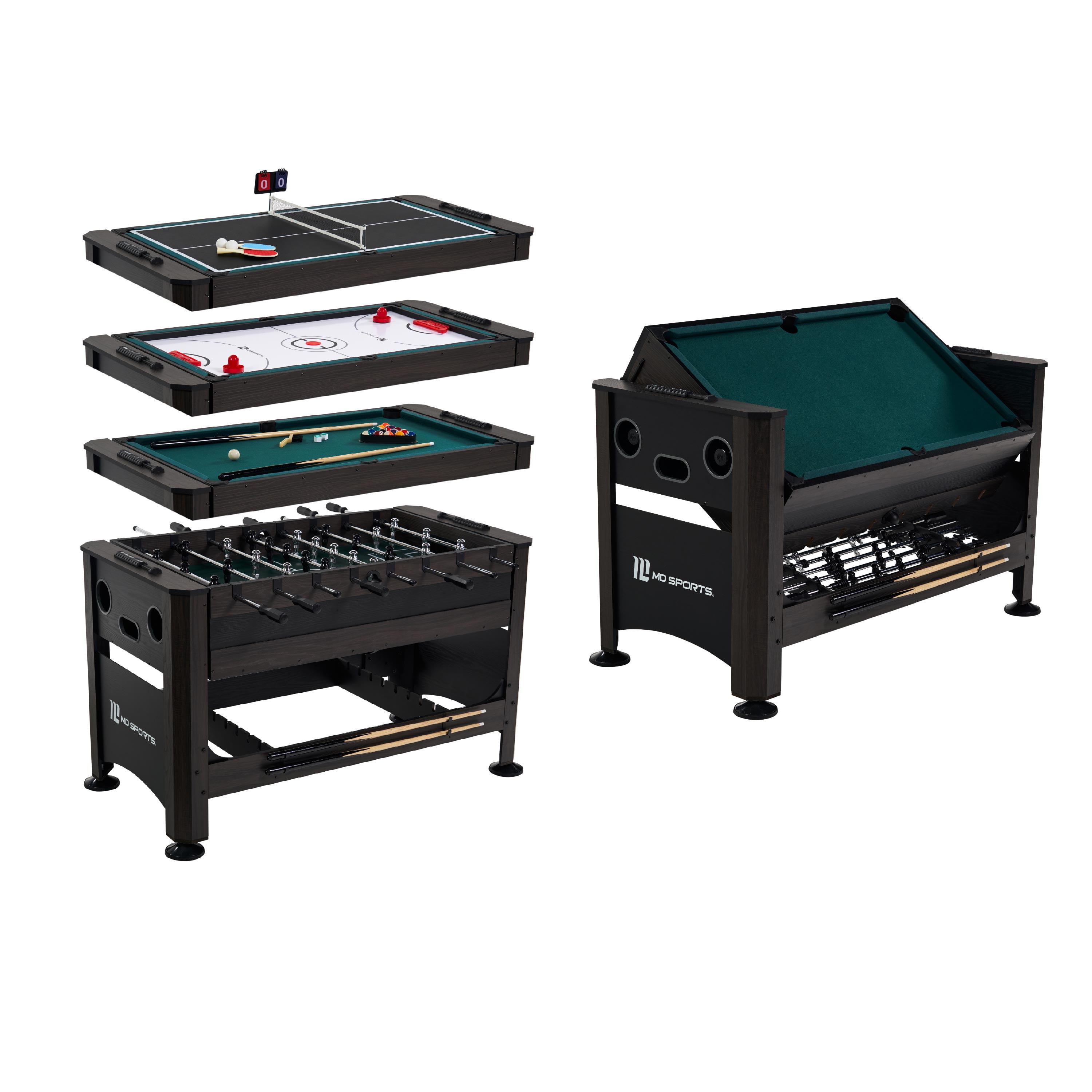 MD Sports 56 inch Foosball, Billiard, Slide Hockey, Table Tennis Combo