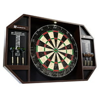 Deals on MD Sports Bristle Dartboard Cabinet Set, LED Light, Steel Tip Darts