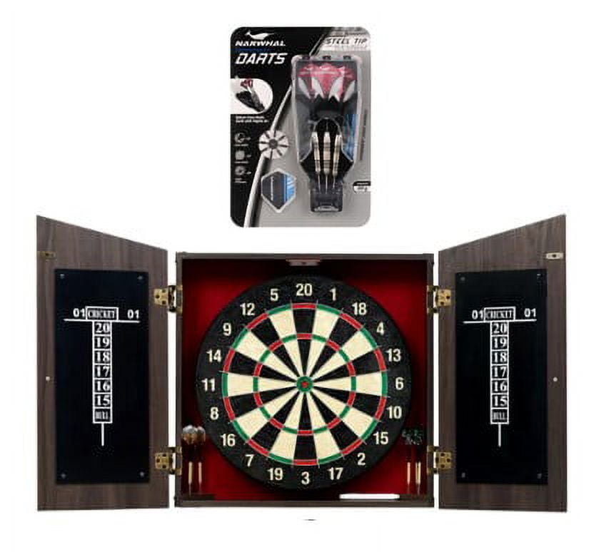 "MD Sports Burnham Bristle Dartboard Cabinet Set With Narwhal ...