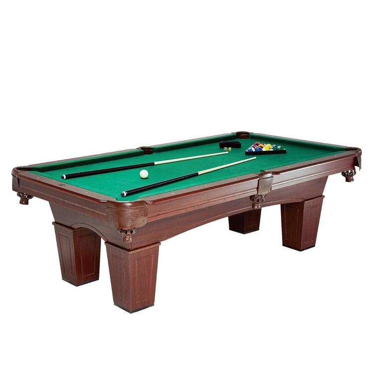 MD Sports Crestmont 8' Pool Table, Accessories Inclued, Brown/Green 