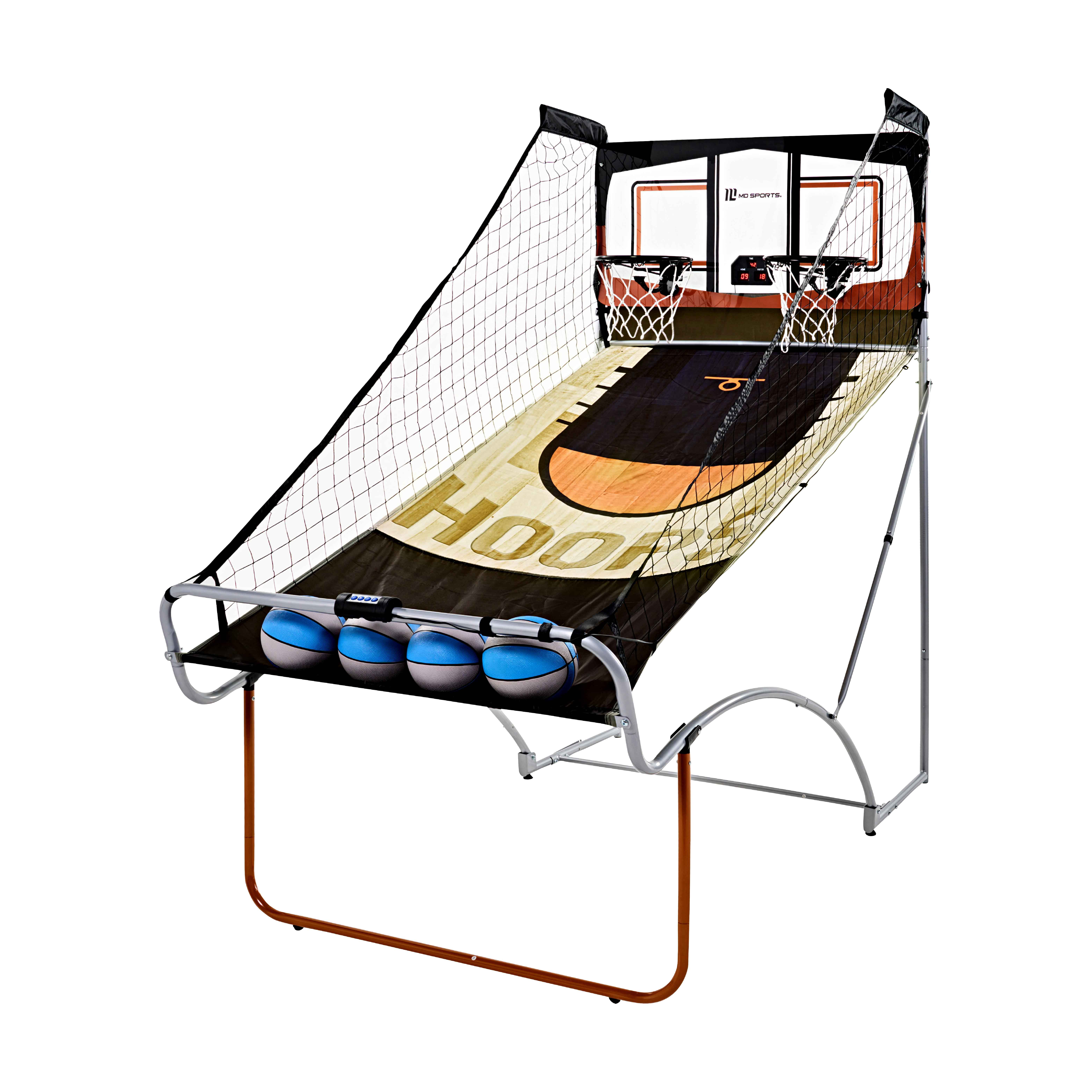 MD Sports EZ-Fold 2-Player 80.5 inch Arcade Basketball Game with Authentic  PC Backboard, Multi-Color 