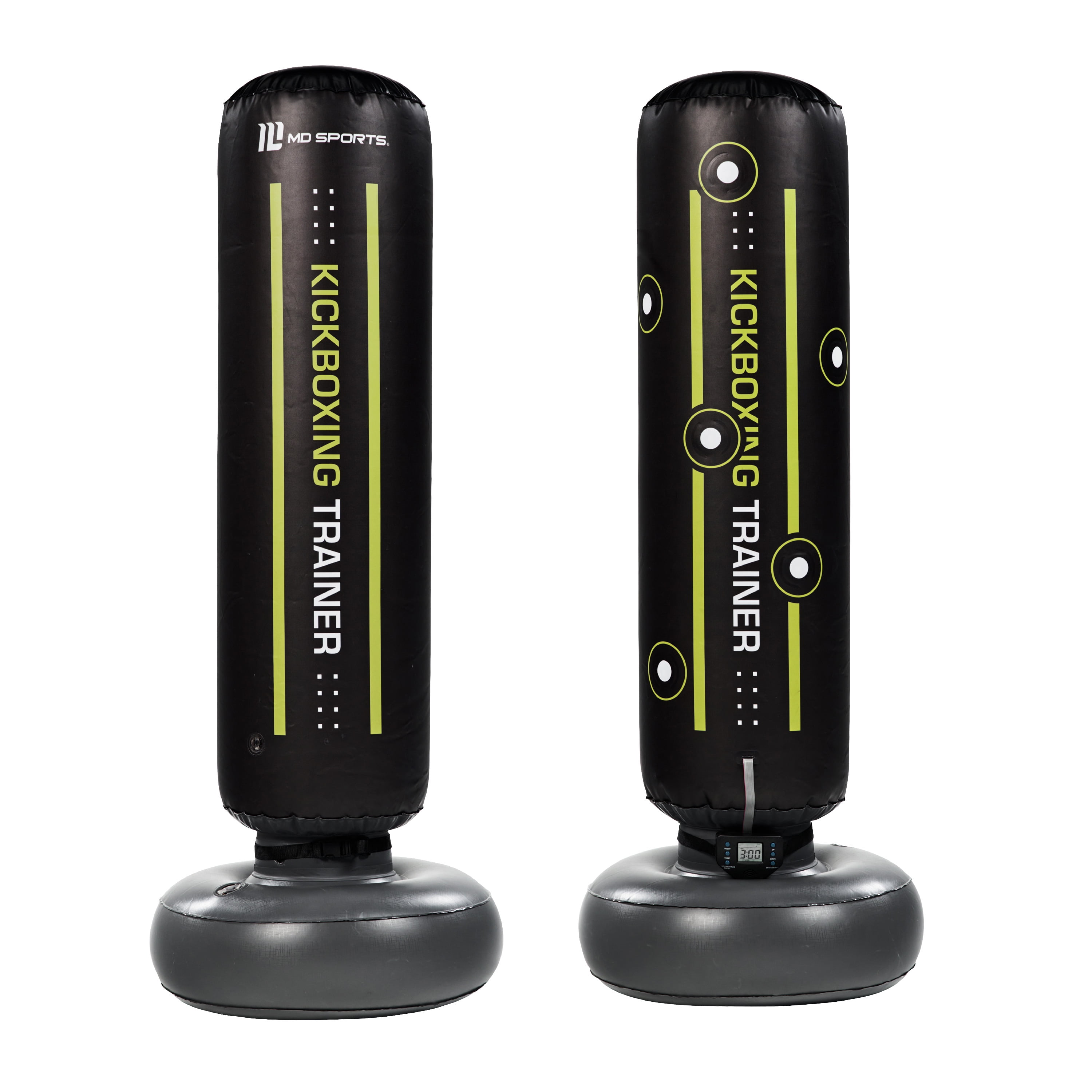 MD Sports Heavy Duty 70 inch Inflatable Black and Yellow Kickboxing