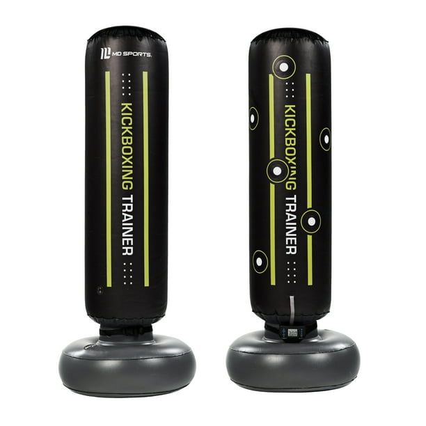 MD Sports Heavy Duty 70 inch Inflatable Black and Yellow Kickboxing