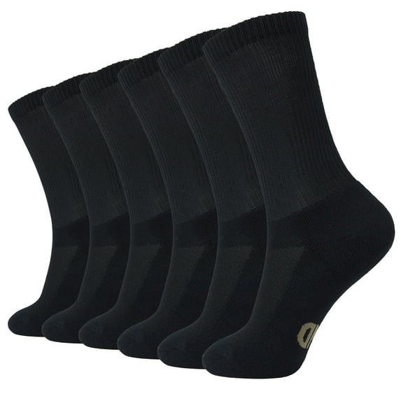 +MD Unisex Bamboo Fiber Cushioned Crew Socks 6-Pack