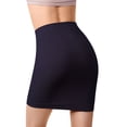 thumbnail image 1 of +MD Women's Shapewear High Waisted Nylon Firm Tummy Control Half Slip Body Shaper Black Small, 1 of 1