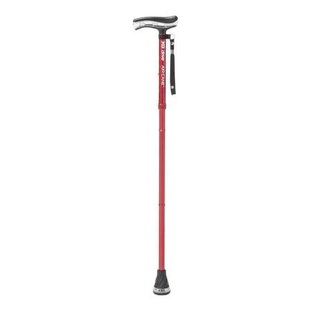 MD by Drive Air-Cane™, Lightweight Folding Walking Cane for Seniors and Adults, T-Handle, 350 lbs Capacity, Non-Slip Air Tip, Collapsible Design (Crimson)