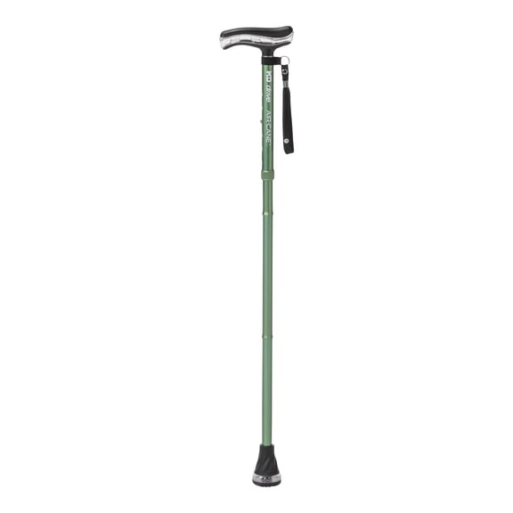 MD by Drive Air-Cane™, Lightweight Folding Walking Cane for Seniors and Adults, T-Handle, 350 lbs Capacity, Non-Slip Air Tip, Collapsible Design (Forest)