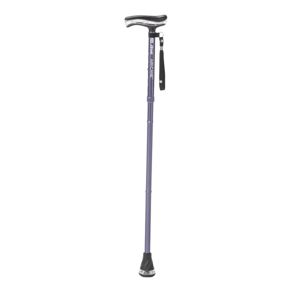 MD by Drive Air-Cane™, Lightweight Folding Walking Cane for Seniors and Adults, T-Handle, 350 lbs Capacity, Non-Slip Air Tip, Collapsible Design (Lavender)