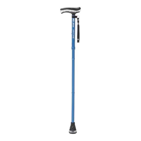 MD by Drive Air-Cane™, Lightweight Folding Walking Cane for Seniors and Adults, T-Handle, 350 lbs Capacity, Non-Slip Air Tip, Collapsible Design (Sapphire)