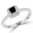 thumbnail image 1 of MD170096-8.25 0.63 CTW Princess Black Diamond Halo Engagement Ring in 14K White Gold with Accents - Size 8.25, 1 of 1