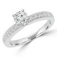thumbnail image 1 of MD170110-5 0.63 CTW Round Diamond Solitaire with Accents Engagement Ring in 18K White Gold - Size 5, 1 of 1