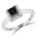 thumbnail image 1 of MD170176-5 0.9 CTW Princess Black Diamond Halo Engagement Ring in 14K White Gold - 5, 1 of 1
