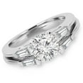 thumbnail image 1 of MD170353-4.75 1 CTW Round Diamond Solitaire with Accents Engagement Ring & Wedding Band Set in 14K White Gold, Size 4.75, 1 of 1