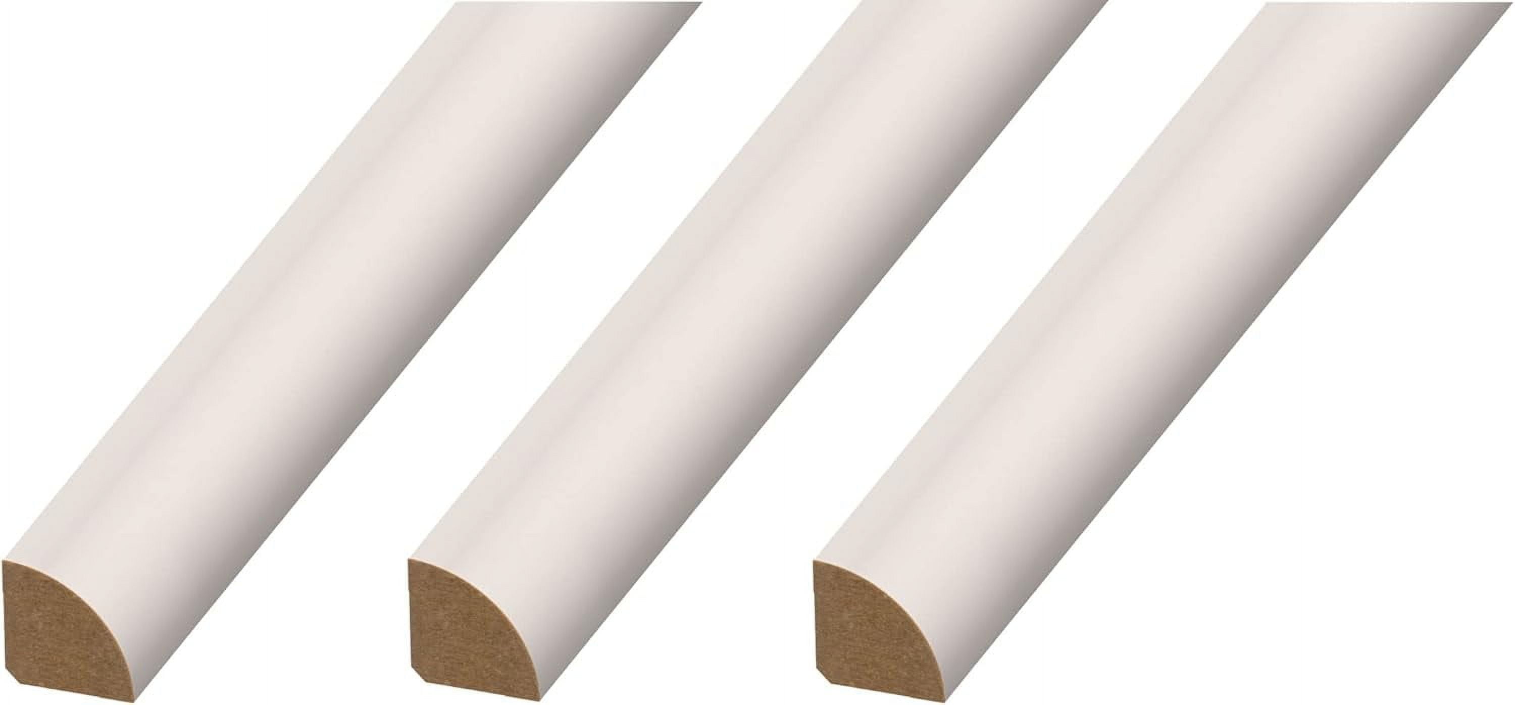 MD20123 Quarter Round Floor Molding, 3 Pack, White Paint Grade