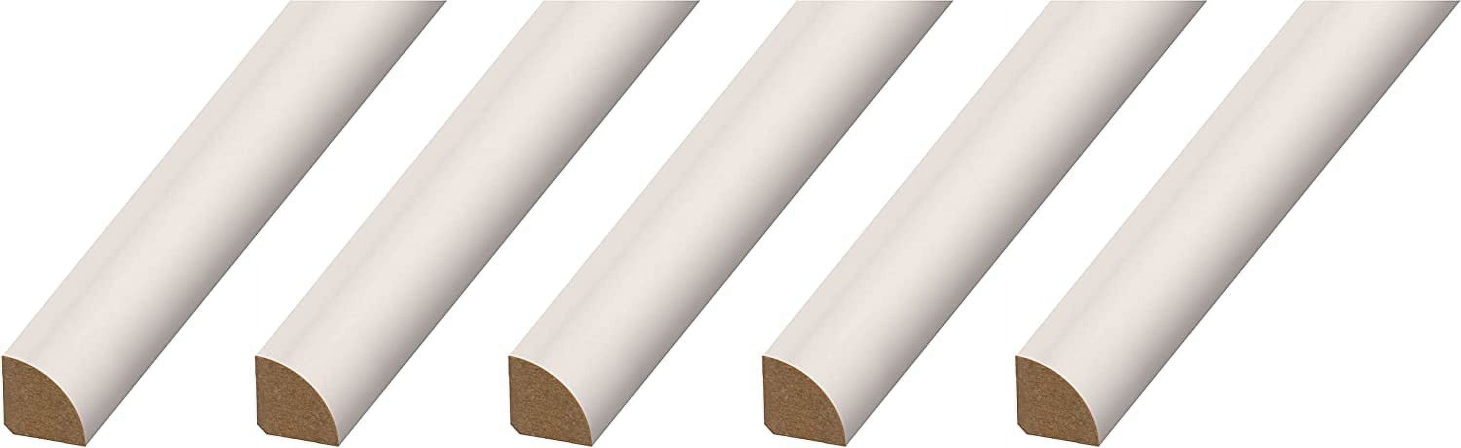 MD20125 Quarter Round Floor Molding, 5 Pack, White Paint Grade