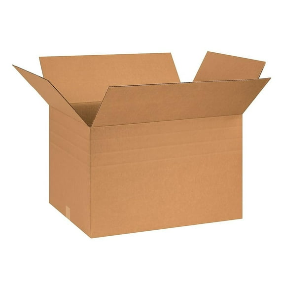 MD261816 Multi-Depth Corrugated Box, 26" Length x 18" Width x 16" Height, (Bundle of 10) Kraft