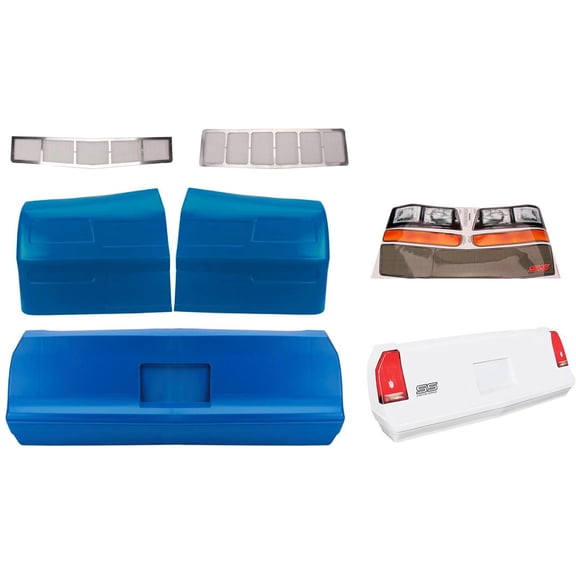 MD3 1981-88 Monte Carlo Stock Car Bumpers/Screen/Decal Kit, Blue