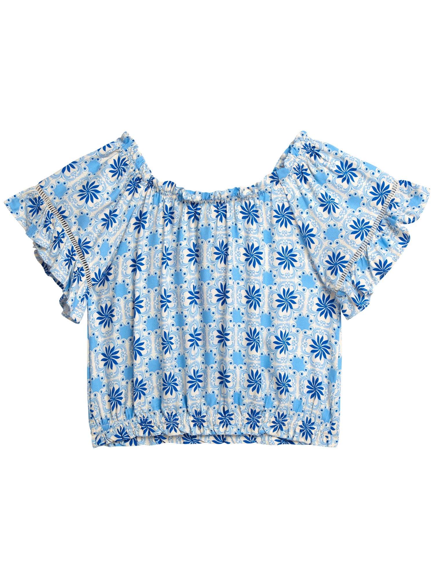 Jessica Simpson Girls' Off The Shoulder Blouse with Ruffle Sleeves, Sizes 4-16