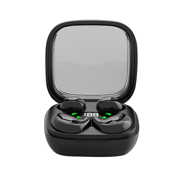 MD38 In-Ear Wireless Bluetooth 5.3 Earbuds with Charging Case, Noise Reduction, Power Display, Black (4 inches / 10.16 cm case size)