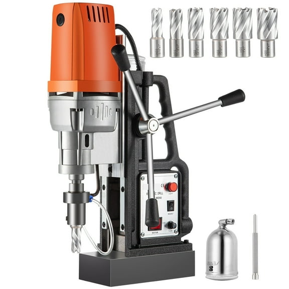 MD50 50mm Magnetic Drill Press Kit 1680W Electric Bench Drilling Machine 2900LBS Magnet Force With HSS Annular Cutter Bits ,Flexible Adjustment