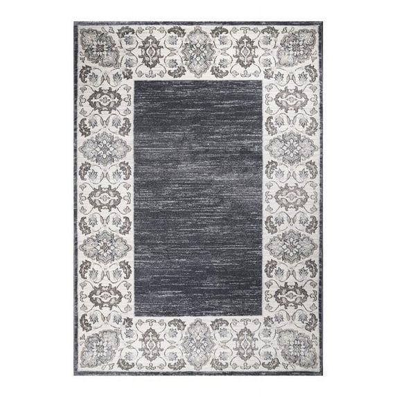 MDA Home Angel 5'x7' Abstract Modern Fabric Area Rug in Gray