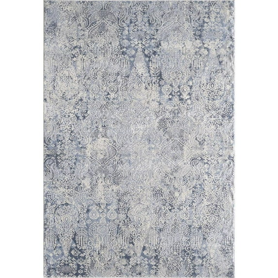 MDA Home Angel Cream/Light Blue Polypropylene Area Rug - 3'9" X 5'9"