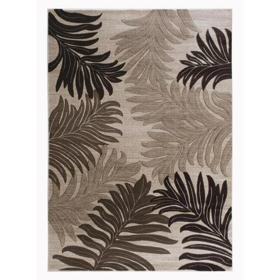 MDA Home Asja 5'x8' Abstract Transitional Fabric Area Rug in Brown