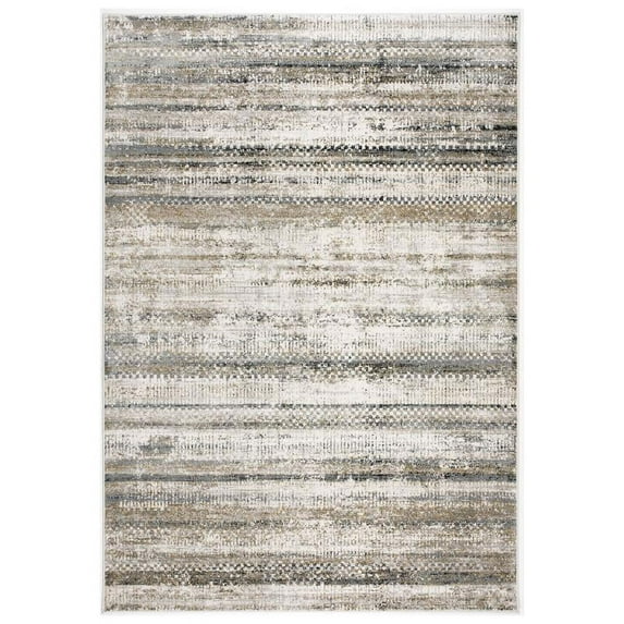 MDA Home Christian 5'x7' Abstract Transitional Fabric Area Rug in Cream