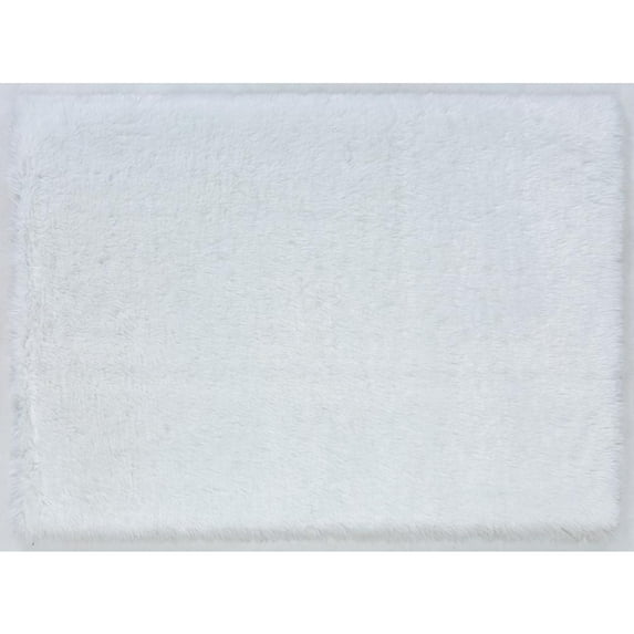 MDA Home Flokati Shag White 5x7 Polyester Area Rug - 5' x 7'