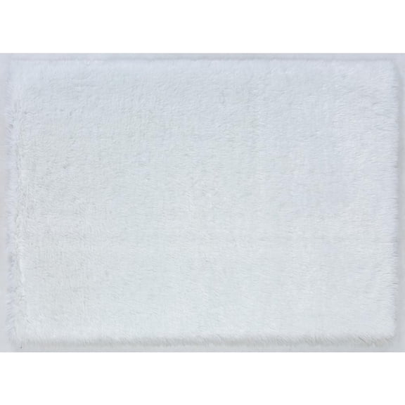 MDA Home Flokati Shag White 5x7 Polyester Area Rug - 5' x 7'