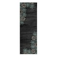 thumbnail image 1 of MDA Home Glamour Black/Teal Floral Polypropylene Area Rug - 2'8" x 8'1", 1 of 2